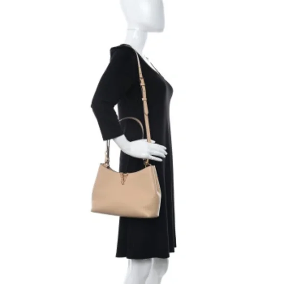 Versace Nude Calf Leather Small Hobo Shoulder Bag - Picture 2 of 9